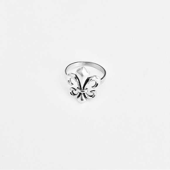 Sterling Silver Fleur De Lis Ring, New Orlean Saints, France Symbol, Lily Rings - Picture 9 of 14